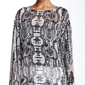 Rachel Zoe Patterned Silk Top